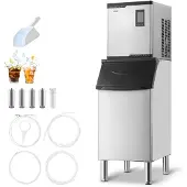 Vevor gewerbliche Eismaschine, 136 kg/Tag Eisbereiter mit 136 kg Edelstahl-Vorratsbehälter, automatisch selbstreinigende Eismaschine mit Touchscreen für Bar Café Restaurant Geschäft Gewerbe