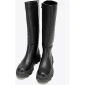 WITTCHEN Damen-Lederstiefel mit dicker Sohle und Reißverschluss, schwarz