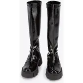 WITTCHEN Damen-Mokassin-Stiefel aus Lackleder in Schwarz