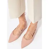 WITTCHEN Damen-Ballerinas aus echtem Leder mit spitzer Zehenpartie, Rosa, Naturleder