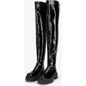 WITTCHEN Damen-Lackleder-Stiefel, hoch, schwarz