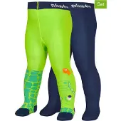 Playshoes Strumpfhose Krokodil 2er Set in Grün/Marine | Gr.: 98/104