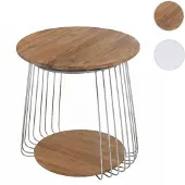 MCA Couchtisch HWC-P60, Beistelltisch Kaffeetisch Loungetisch, Metall MDF rund Ø 50cm braun