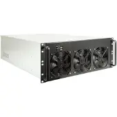 Inter-Tech 4F28, Rack, Schwarz, Silber, ATX, EATX, micro ATX, Mini-ITX, Stahl, 4U, 15,5 cm