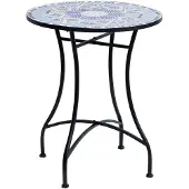 Outsunny Gartentisch Mosaiktisch Balkontisch Beistelltisch Seviertisch rund