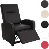 Mendler Fernsehsessel Denver Basic, Relaxsessel Relaxliege Sessel, Kunstleder coffee