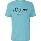 s.Oliver Herren T-Shirt - Basic, Logoprint, Rundhals, Baumwolle