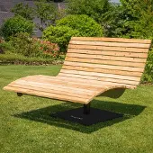 SCALANT Waldsofa Swing mit Auflage und Kissen, Lärche, 360° drehbar, Wellenliege