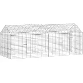 vidaXL Hasenkäfig Silber 200 x 78 x 78 cm Verzinkter Stahl