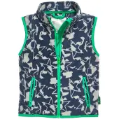 Playshoes Fleece-Weste Sterne-Camouflage in Dunkelgrau | Gr.: 104