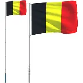 vidaXL Flagge Belgiens mit Mast 5,5 m Aluminium