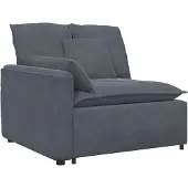 vidaXL Modulares Sofa Endmodul mit Armlehne Kissen Dunkelgrau 100 cm