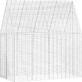 vidaXL Hasenkäfig Silber 200 x 100 x 210 cm Verzinkter Stahl