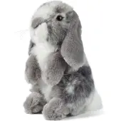 Living Nature Kuscheltier - 18x14 cm - Sitzender Hase - Grau - - One Size - Kuscheltiere
