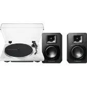 Audio-Technica AT-LP70xBT Weiß + ATH-SP3X Schwarz