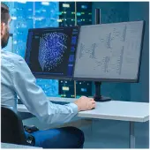 Ergotron Dual Monitorarm LX 45-509-224, für 2 Monitore, bis 40″, bis 20 kg, VESA Halterung, höhenverstellbar, schwarz