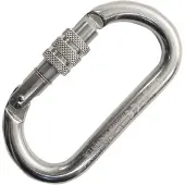Kong Italy Oval Alu Classic Screwed Snap Hook Silber