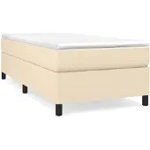 Syfax Boxspringbett mit Matratze Creme 90x200 cm Stoff