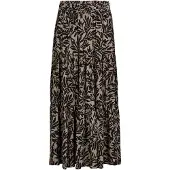 Apricot Midirock "Midi-Rock" mit Blattprint und Stufen