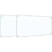 vidaXL Küchenrückwand 2 pcs Transparent 100 x 50 cm Gehärtetes Glas