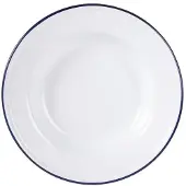 Olympia emaillierte Suppenteller weiß-blau 24,5cm