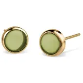 Bering Beautiful gold-plated earrings with green crystals Arctic Symphony 714-255-05