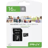 PNY Technologies Performance Plus, 16 GB, MicroSDHC, Klasse 10, Schwarz