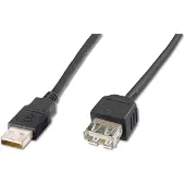 Digitus USB Verlängerungskabel, 3 m, USB A, USB A, USB 2.0, Männlich/Weiblich, Schwarz