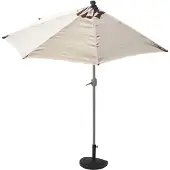 Mendler Sonnenschirm halbrund Lorca, Halbschirm Balkonschirm, UV 50+ Polyester/Alu 3kg 270cm creme mit Ständer