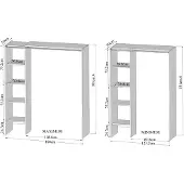 Temahome »Tom 1« Kleiderschrank mit Vorhang Eiche Ecru 123/160x182x50 cm