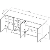 Symbiosis »Lord« Sideboard 170x80x40 cm