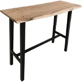 Sit Stehtisch aus Akazie mit echter Baumkante, antikschwarzes Gestellt|B124,5 x T51 x H112cm|07107-68|Serie TISCHE & BÄNKE