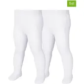 Playshoes Strumpfhose uni Doppelpack in weiß | Gr.: 110/116