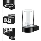 Keuco Zahnputzbecher Plan Black Selection schwarz matt 14950379000