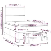 vidaXL Boxspringbett mit Matratze Dunkelgrün 120x200 cm Samt