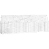 vidaXL Hühnerkäfig 2 pcs Silber 600 x 100 x 210 cm Verzinkter Stahl