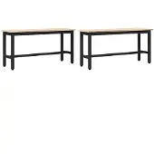 vidaXL Esstische 100 x 32,5 x 49 cm 2 stk. Massives Kiefernholz Natur