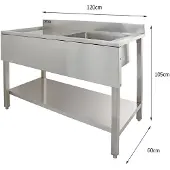 Monster KuKoo Edelstahl Gastrospüle Spültisch Becken rechts