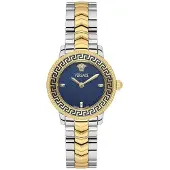 Versace VEUCA0524 V-Icon silber blau gold Edelstahl Damen Uhr NEU