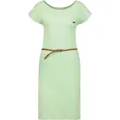 Alife & Kickin Sommerkleid , Damen, Gr. L, Normalgrößen, grün (pear melange), 65% Baumwolle, 35% Polyester, Rundhals, Kleider Sommerkleid