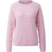 QS Strickpullover , Damen, Gr. M (38), rosa (light pink), Strick, Obermaterial: 65% Polyester, 35% Viskose, regular fit hüftlang, Rundhals, Rollkante, Pullover Strickpullover, mit Strukturmuster