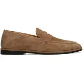 Manfield Taupefarbene Veloursleder-Loafer | Größe 45