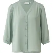 Comma Bluse Luftige Chiffon-Bluse mit V-Ausschnitt und 3/4-Ärmeln