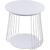 MCA Couchtisch MCW-P60, Beistelltisch Kaffeetisch Loungetisch, Metall MDF rund Ø 50cm weiß