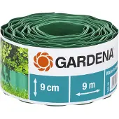 Gardena Raseneinfassung 9 cm hoch, Garten-Einfassungsrolle, Kunststoff, Grün, 90 mm, 9000 mm, 1 Stück(e)