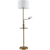 LINDBY Aovan Stehleuchte w/USB Bronze - , Aovan, Bronze / Altmessing, für Wohnzimmer, Metall, Modern