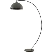 LINDBY Bogenlampe Jonera, grau, Metall, E27, 185 cm hoch