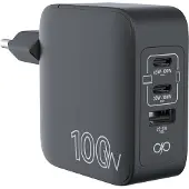 Force Power Lite , Ladegerät 100 W USB-A/2x USB-C Power Delivery Ultra Schnell, Schwarz