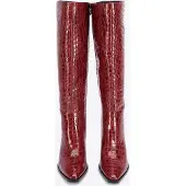 WITTCHEN Damen-Stiefeletten aus Lackleder mit Krokoprägung und hohem Absatz