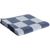 HAY Badetuch Check Organic Steel Blue (70 x 136 cm)